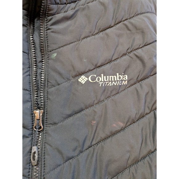 Columbia Titanium Puffer Vest Black Omni Heat Lightweight Full Zip Size S - Picture 2 of 6